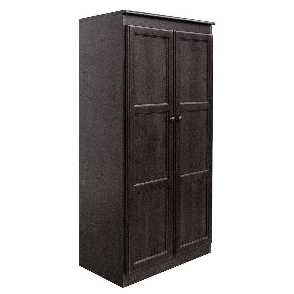 Angle. Concepts in Wood - Multi use Storage Cabinet 4 Shelves Espresso Finish - Brown.