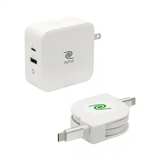 Lucid 100W Retractable USB-C Notebook Charger White ETCHGNBC100