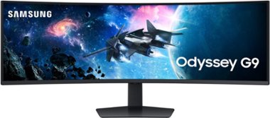 Samsung - 49" Odyssey 1000R Curved Dual QHD 240Hz 1ms FreeSync Gaming Monitor with HDR1000 (HDMI x2, DP, USB) - Black - Front_Zoom