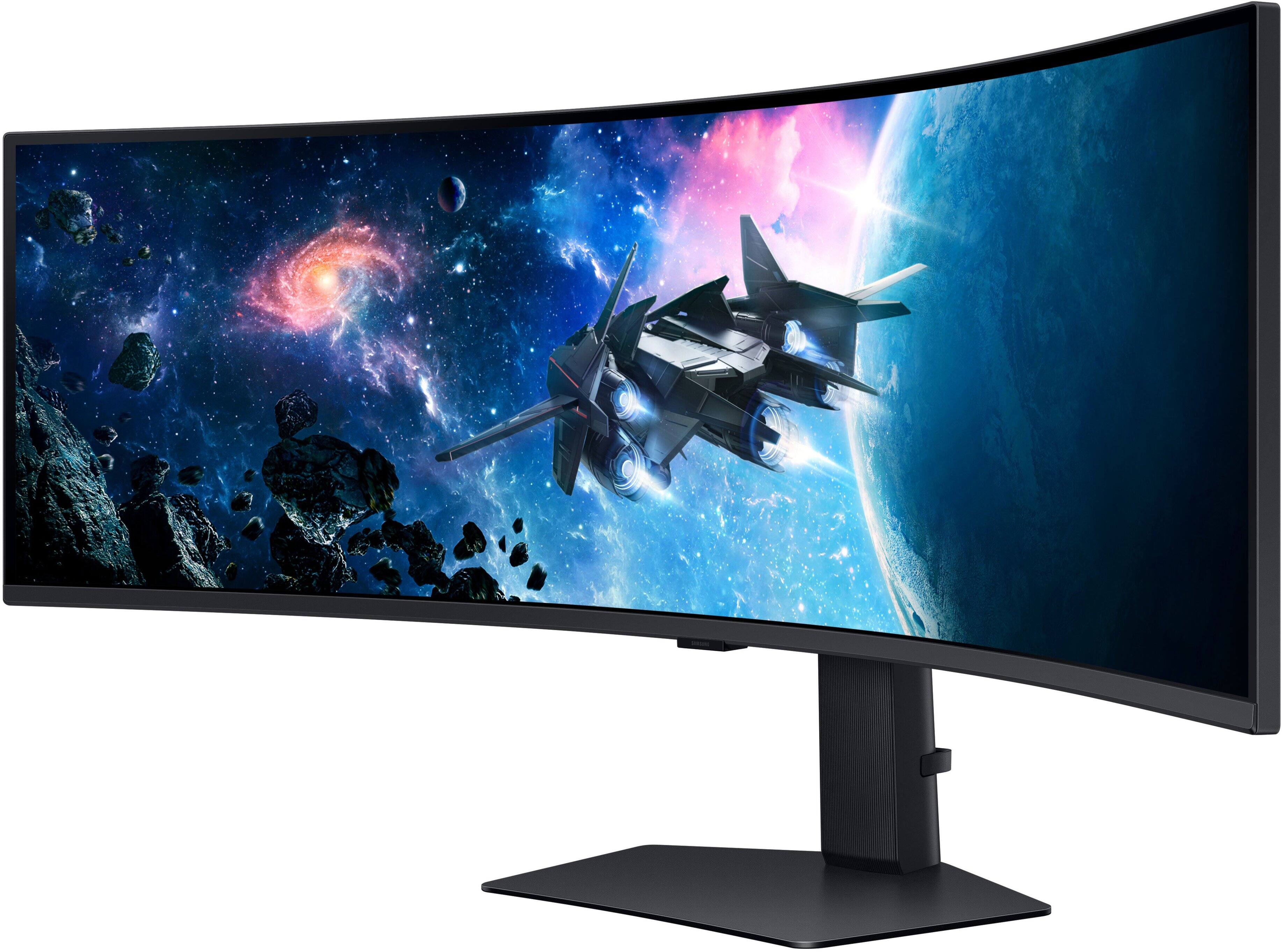 Alt View 11. Samsung - 49" Odyssey 1000R Curved Dual QHD 240Hz 1ms FreeSync Gaming Monitor with HDR1000 (HDMI x2, DP, USB) - Black.