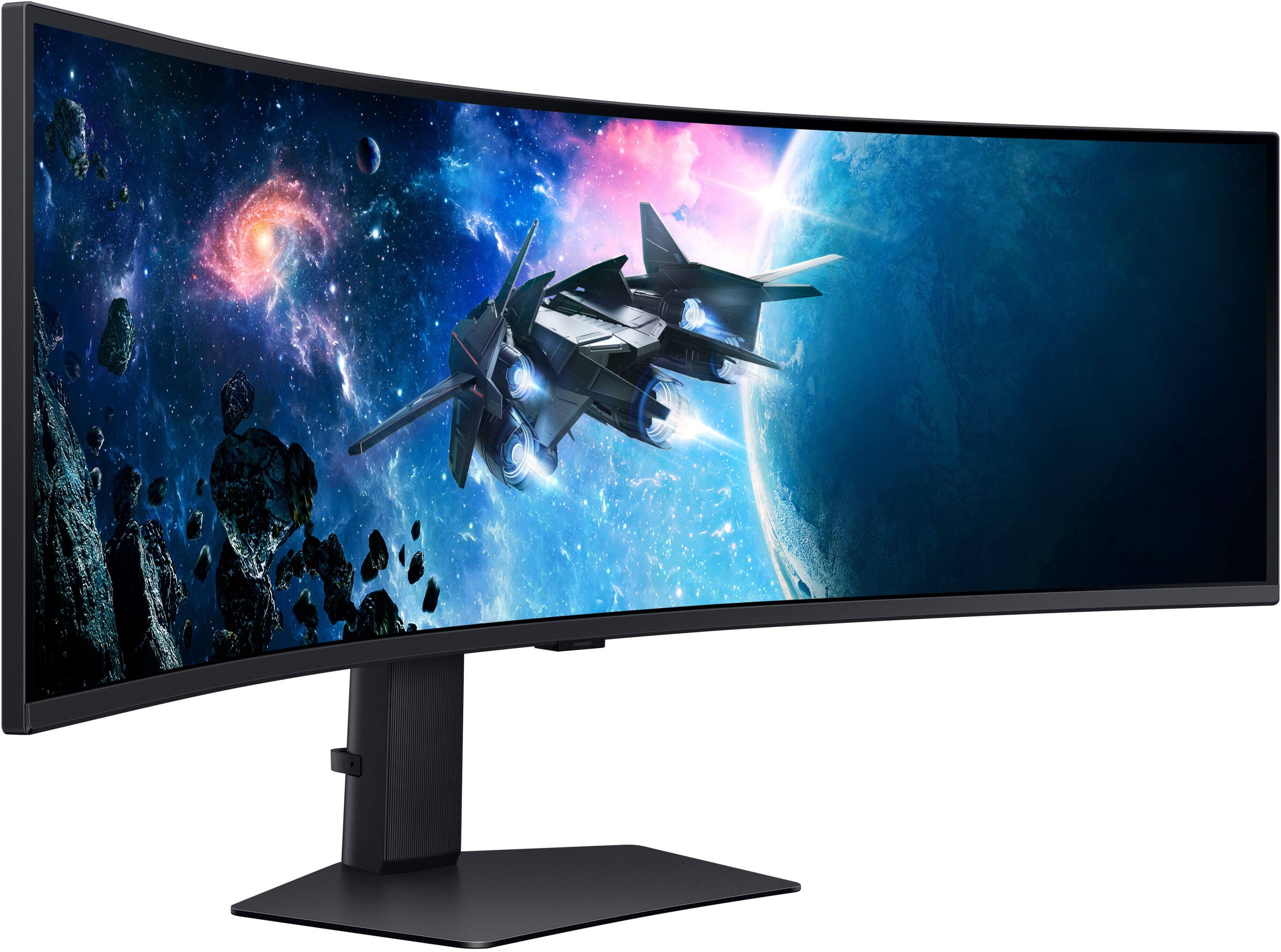 Alt View 12. Samsung - 49" Odyssey 1000R Curved Dual QHD 240Hz 1ms FreeSync Gaming Monitor with HDR1000 (HDMI x2, DP, USB) - Black.