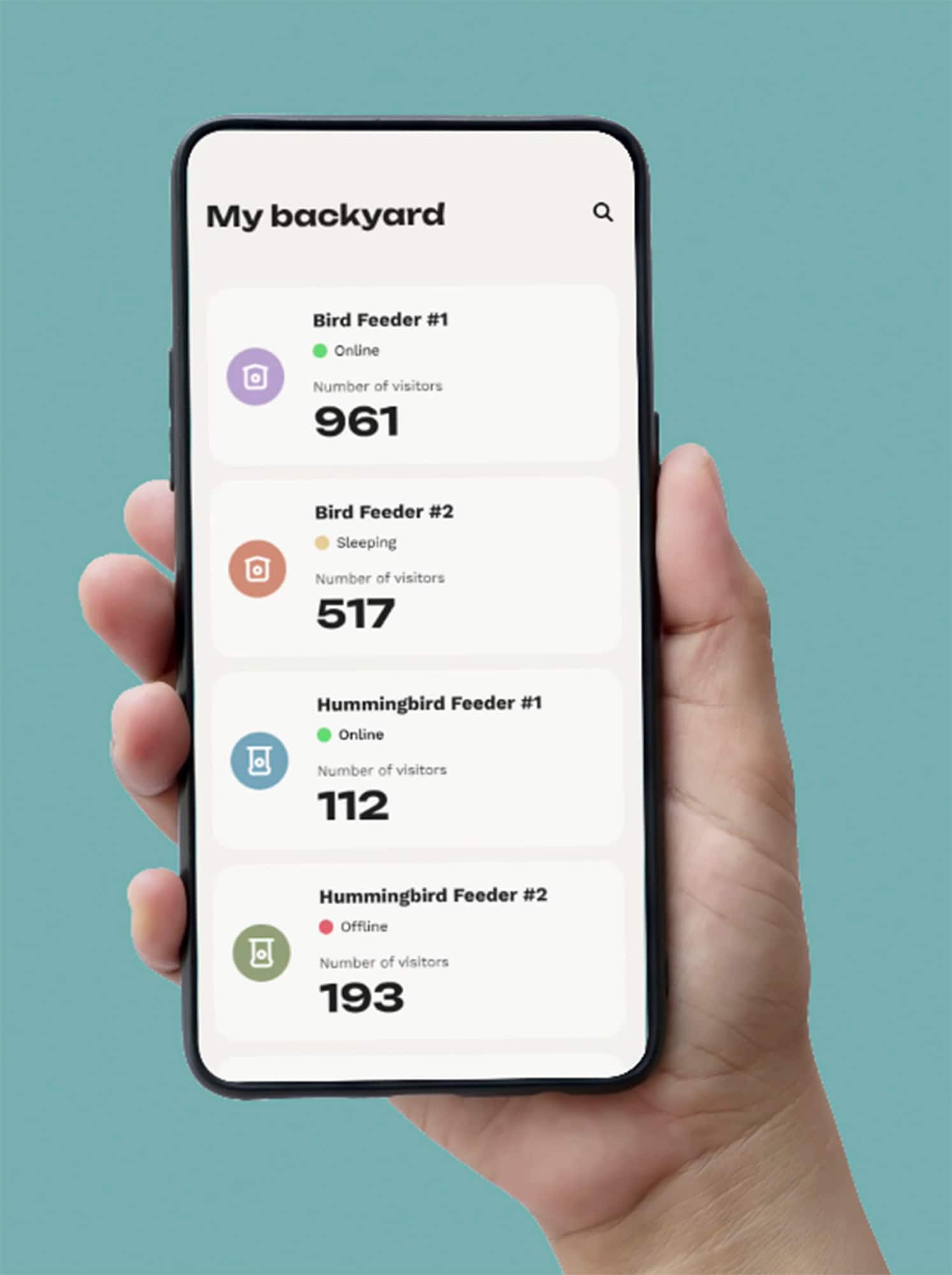Zoom in on Alt View 25. Bird Buddy - Smart Bird Feeder with Solar Roof - Blue.