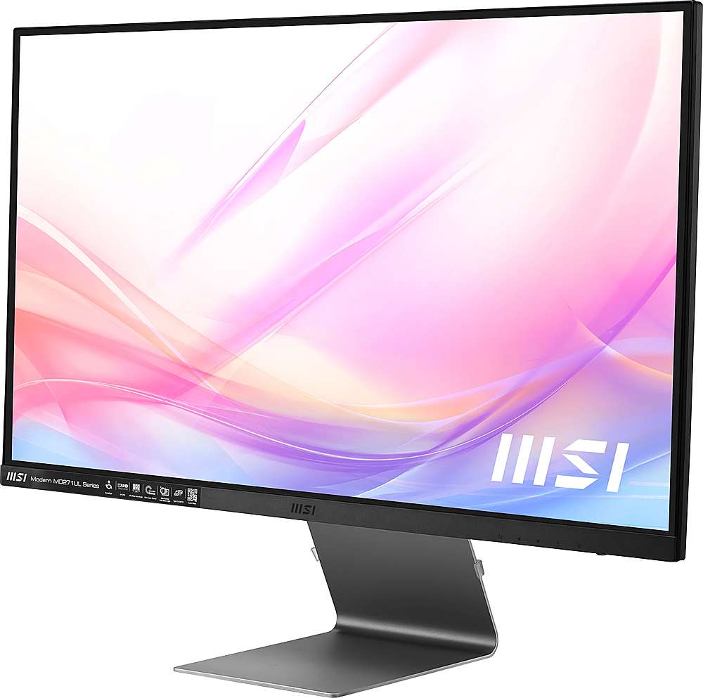 Left View: MSI - Modern MD271UL 27" LED UHD 4k Monitor(DisplayPort,Type-C, HDMI)-Black - Iron Gray