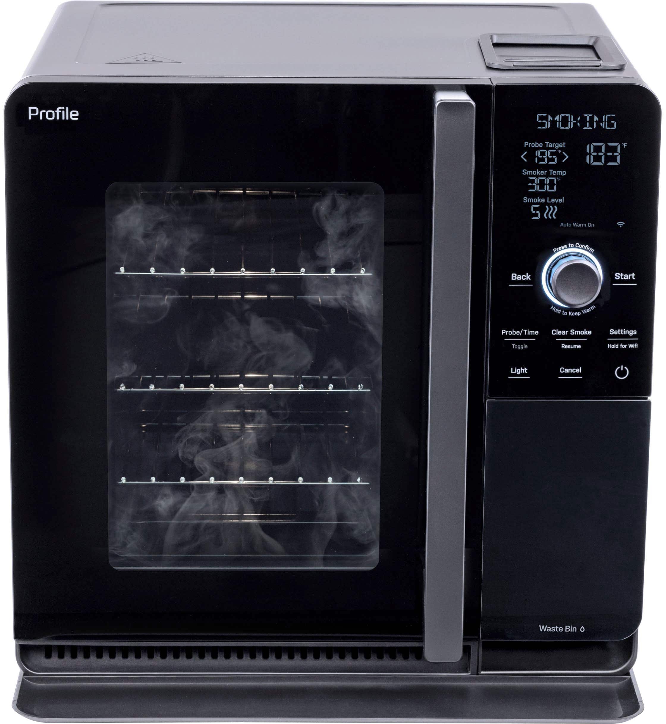 Alt View 12. GE Profile - Smart Indoor Smoker - Black.