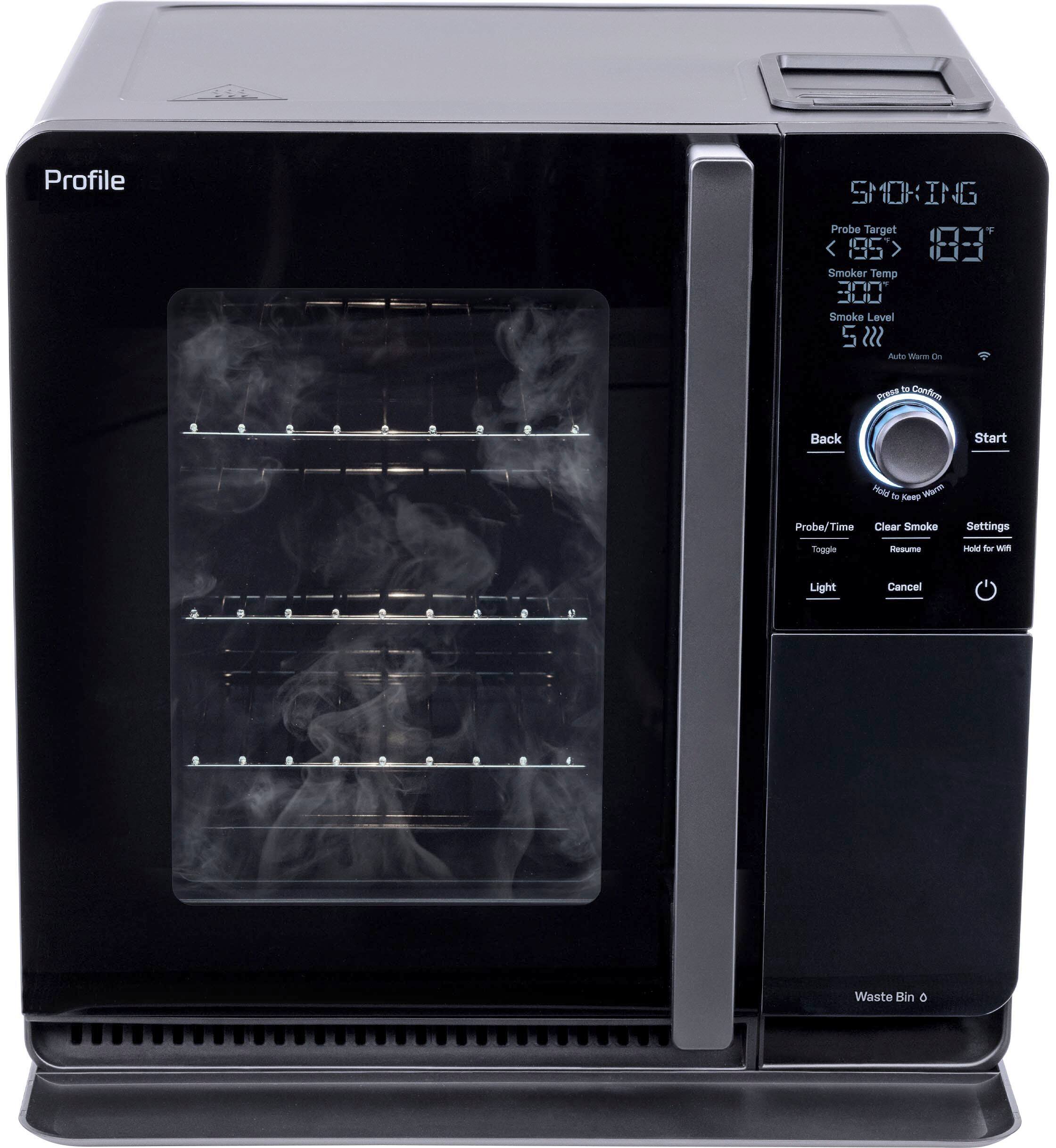 Alt View 12. GE Profile - Smart Indoor Smoker - Black.