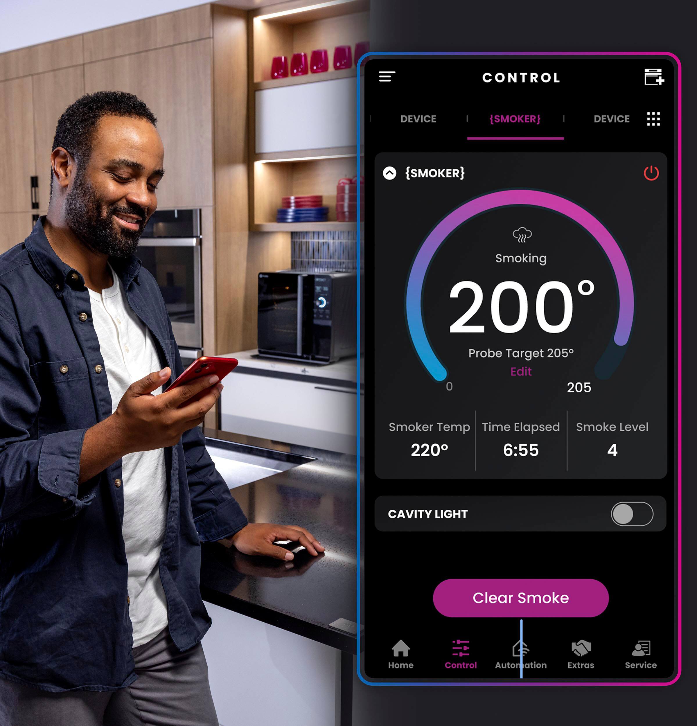 Alt View 23. GE Profile - Smart Indoor Smoker - Black.