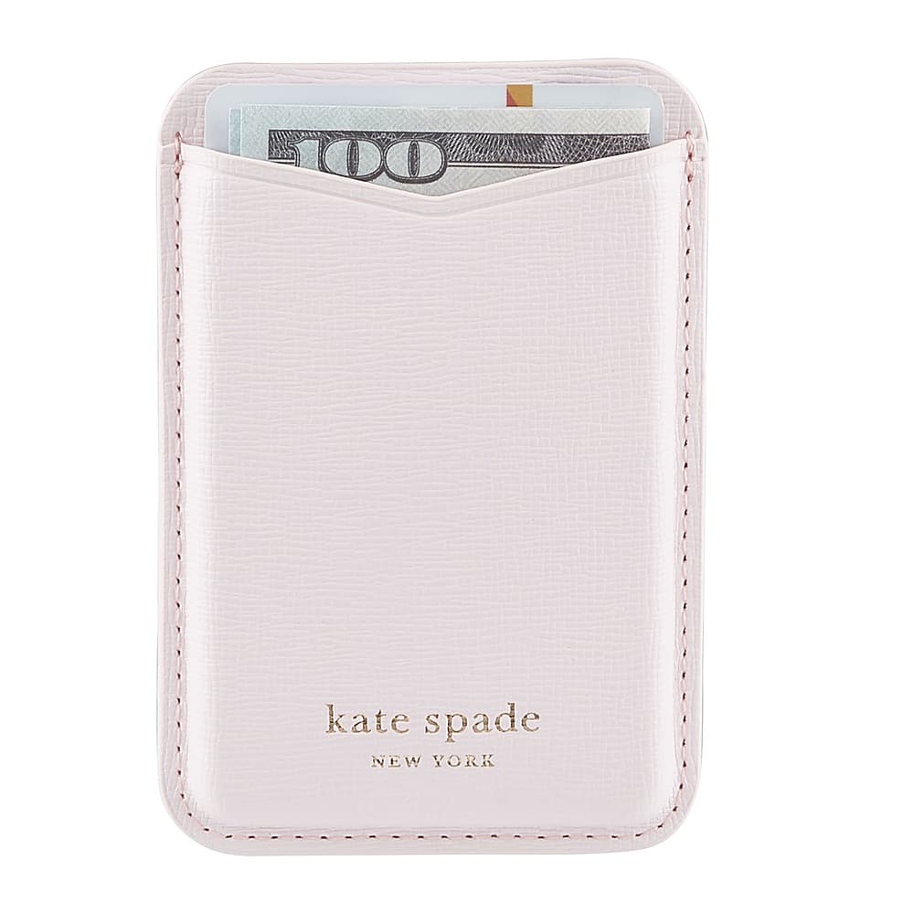 Front. kate spade new york - Magnetic Card Holder with MagSafe for Select Apple iPhones - Pale Dogwood.