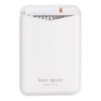kate spade new york - Magnetic Card Holder with MagSafe for Select Apple iPhones - White Glitter - Front_Zoom