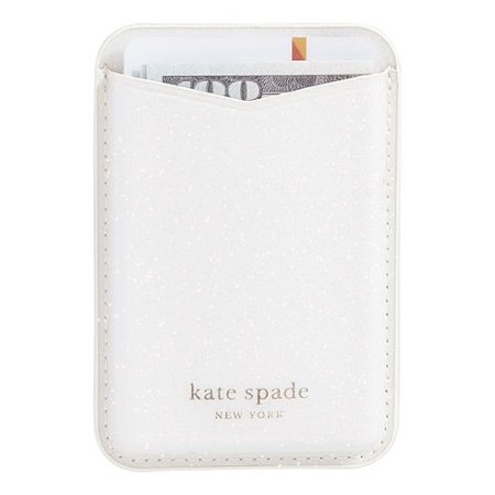 kate spade new york - Magnetic Card Holder with MagSafe for Select Apple iPhones - White Glitter