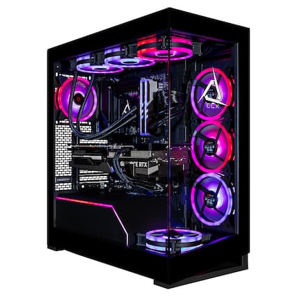 Front. CLX - HORUS Gaming Desktop - Intel Core i9 14900KF - 64GB DDR5 5600 Memory - GeForce RTX 4080 Super - 2TB NVMe M.2 SSD+6TB HDD - Black.