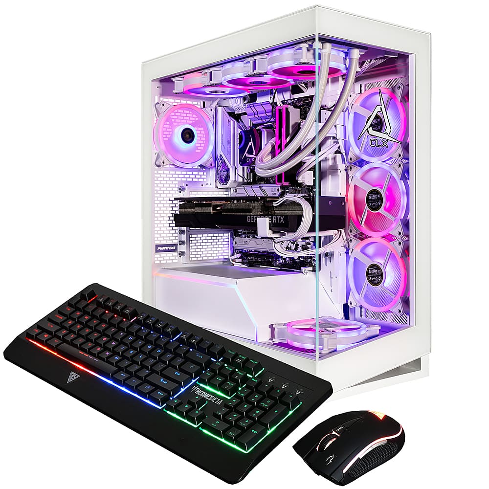 Alt View 2. CLX - HORUS Gaming Desktop - Intel Core i9 14900KF - 64GB DDR5 5600 Memory - GeForce RTX 4090 - 2TB NVMe M.2 SSD + 6TB HDD - White.