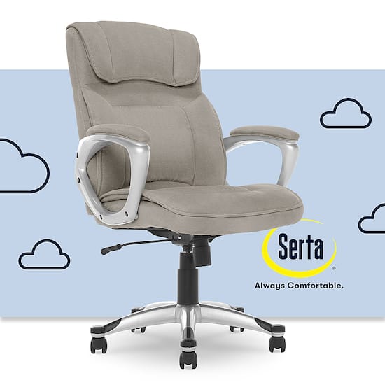 Serta Executive Office Ergonomic Chair Glacial Gray Silver