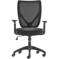 Serta - Works Polyester Blend Fabric & Mesh Task Chair - Black - Front_Zoom