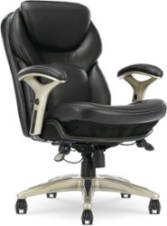 Serta - Upholstered Back in Motion Health & Wellness Manager Office Chair - Bonded Leather - Black - Front_Zoom