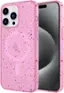 Angle. AMPD - Jelly Confetti MagSafe Soft Case for Apple iPhone 15 Pro - Pink.