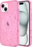 Angle. AMPD - Jelly Confetti MagSafe Soft Case for Apple iPhone 15 - Pink.