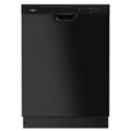 Front. Whirlpool - Front Control Built-In Dishwasher with Boost Cycle and 57 dBa - Black.
