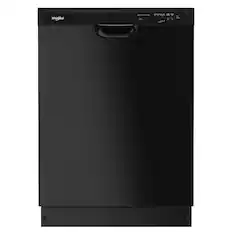 Front. Whirlpool - Front Control Built-In Dishwasher with Boost Cycle and 57 dBa - Black.