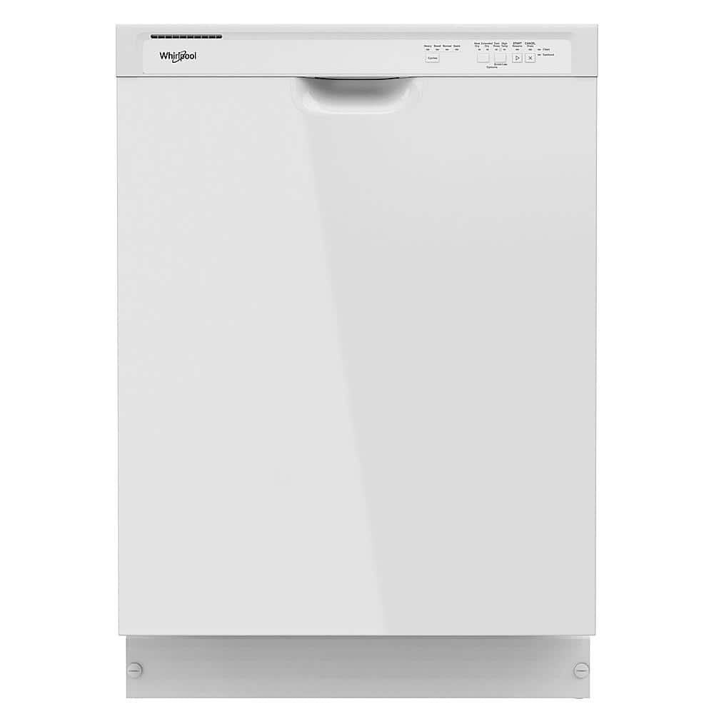 Front. Whirlpool - Front Control Built-In Dishwasher with Boost Cycle and 57 dBa - White.