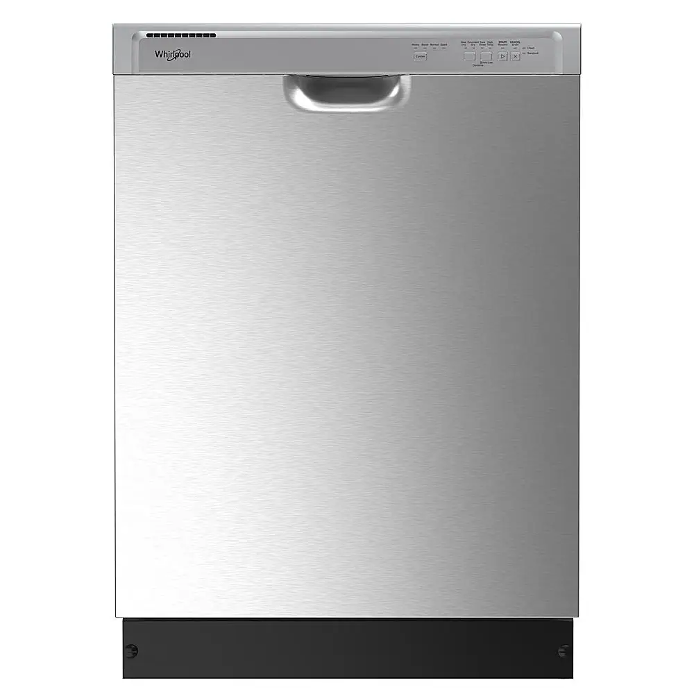 Front. Whirlpool - Front Control Built-In Dishwasher with Boost Cycle and 57 dBa - Stainless Steel.