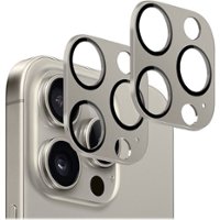 SaharaCase - ZeroDamage Camera Lens Protector for Apple iPhone 15 Pro and iPhone 15 Pro Max (2-Pack) - Titanium - Angle_Zoom