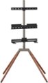 Front Zoom. One for All - Quadpod TV Stand For Most 32" - 70" TVs - Gun Metal Walnut.