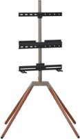One for All - Quadpod TV Stand For Most 32" - 70" TVs - Gun Metal Walnut - Front_Zoom