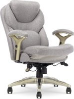 Serta - Upholstered Back in Motion Health & Wellness Manager Office Chair - Fabric - Light Gray - Front_Zoom