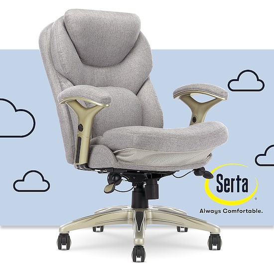 Serta Upholstered Back in Motion Health Wellness Manager Office