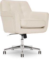 Serta - Ashland Bonded Leather & Memory Foam Home Office Chair - Cream - Front_Zoom