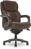 La-Z-Boy - Delano Big & Tall Bonded Leather Executive Chair - Chocolate Brown/Gray Wood - Front_Zoom