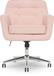 Serta - Ashland Memory Foam & Twill Fabric Home Office Chair - Blush Pink - Front_Zoom