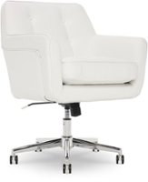 Serta - Ashland Bonded Leather & Memory Foam Home Office Chair - White - Front_Zoom