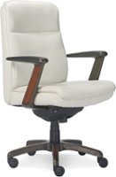 La-Z-Boy - Dawson Faux Leather and Wood Frame Executive Chair - White - Front_Zoom