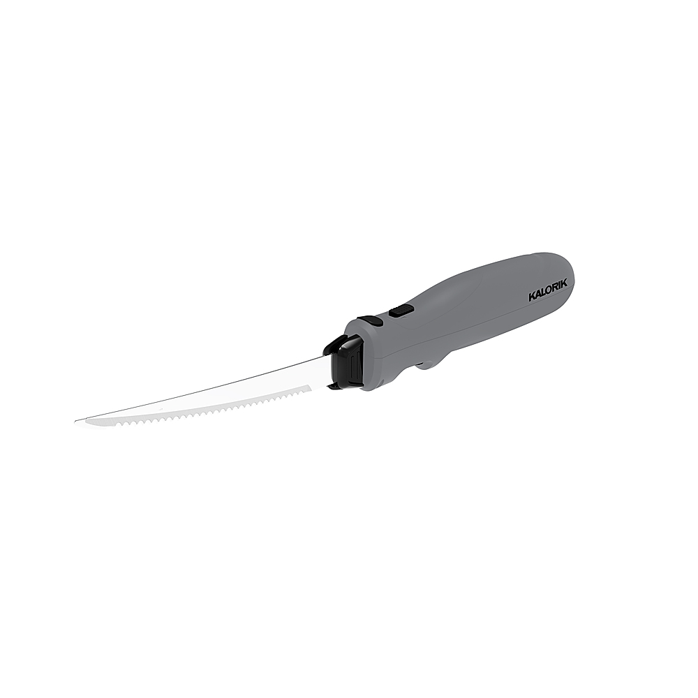 Left View: Kalorik - Cordless Electric Knife Set - Gray