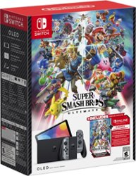 Super Smash Bros. Ultimate Bundle (Full Game Download + 3 Mo. Nintendo Switch Online Membership Included) - $67.98 Value - Multi - Front_Zoom