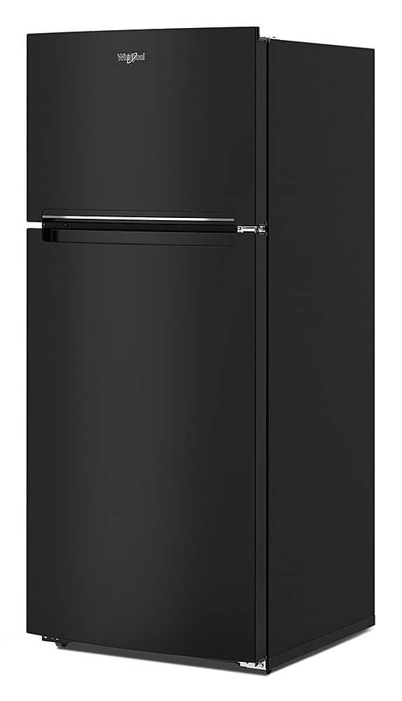 Angle. Whirlpool - 16.3 Cu. Ft. Top-Freezer Refrigerator with Flexi-Slide Bin - Black.