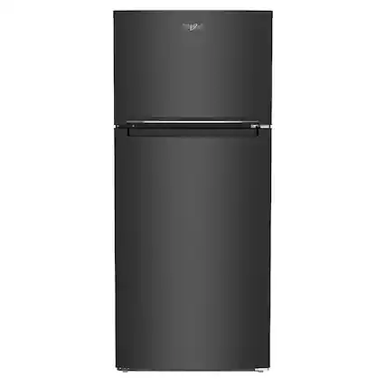 Front. Whirlpool - 16.3 Cu. Ft. Top-Freezer Refrigerator with Flexi-Slide Bin - Black.