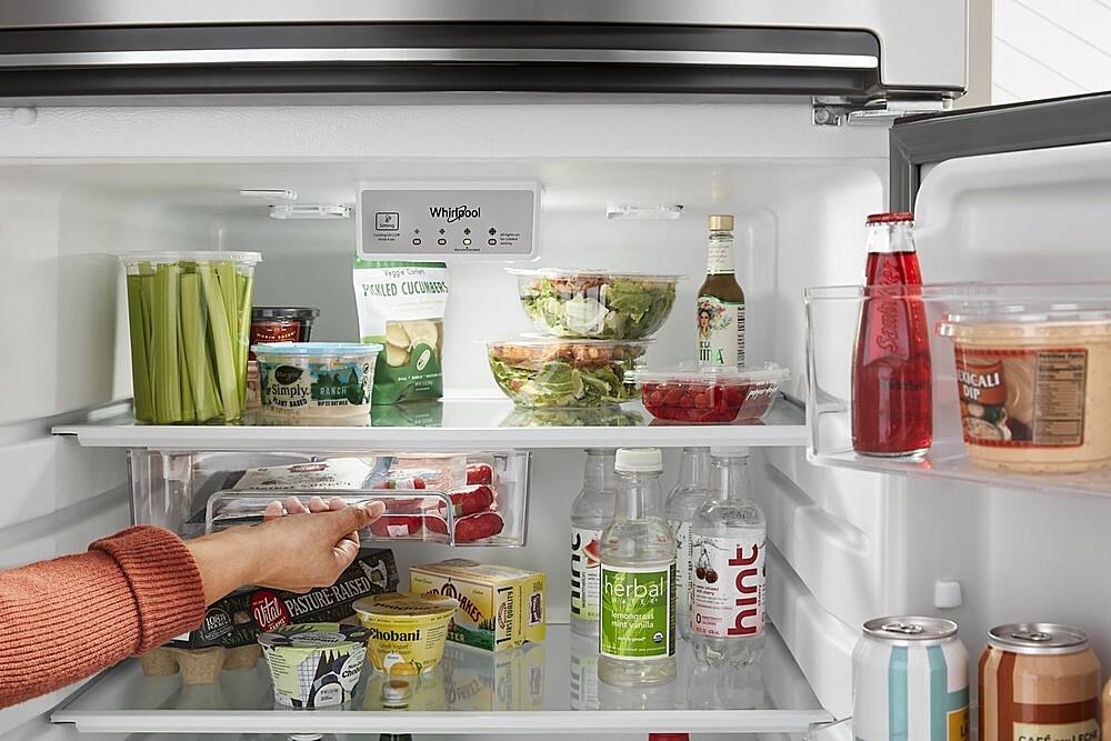 Alt View 5. Whirlpool - 16.3 Cu. Ft. Top-Freezer Refrigerator with Flexi-Slide Bin - Black.