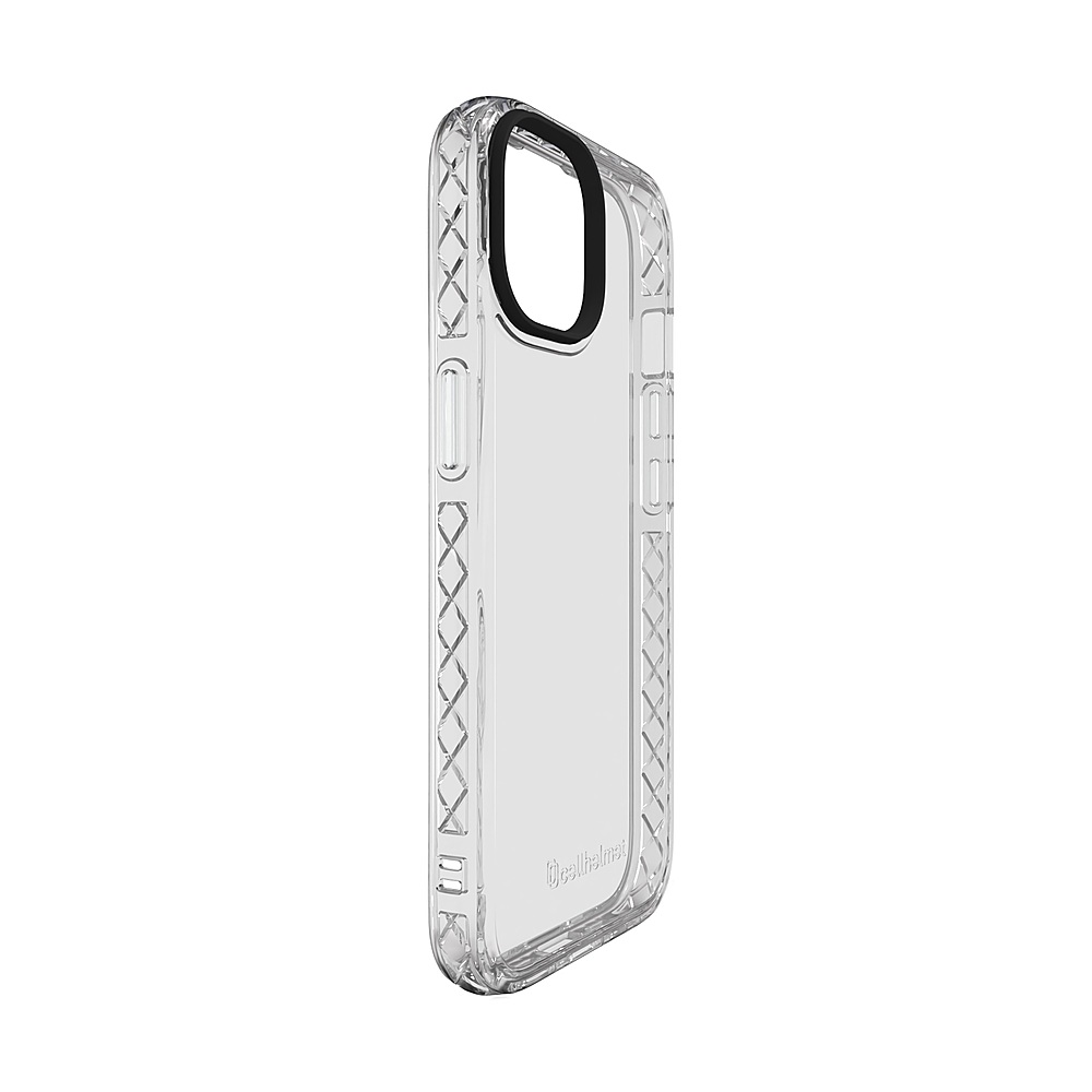 Left View: Cellhelmet - Altitude X Series Case for Apple iPhone 15 - Crystal Clear