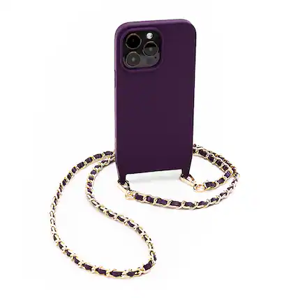 Front. Bryten - Monarch Crossbody Case with MagSafe for Apple iPhone 14 Pro Max - Mulberry.