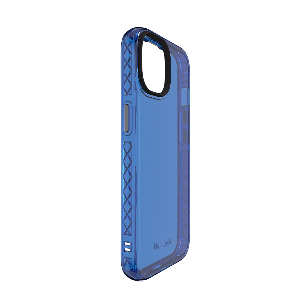 Left View: Cellhelmet - Altitude X Series Case for Apple iPhone 15 - Bermuda Blue