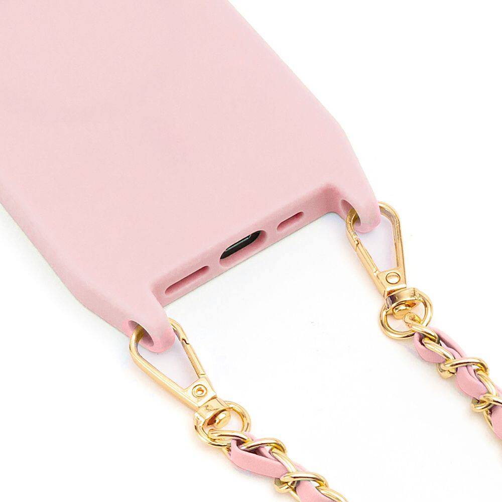 Left. Bryten - Monarch Crossbody Case with MagSafe for Apple iPhone 14 Pro Max - Pink.