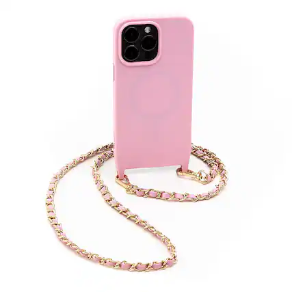 Front. Bryten - Monarch Crossbody Case with MagSafe for Apple iPhone 14 Pro - Pink.