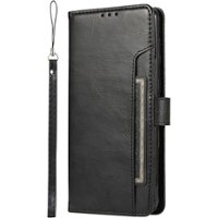 SaharaCase - Leather Folio Wallet Case for Samsung Galaxy S23 FE - Black - Front_Zoom
