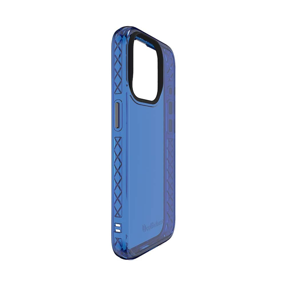 Left View: Cellhelmet - Altitude X Series Case for Apple iPhone 15 Pro - Bermuda Blue