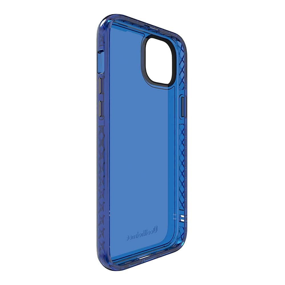 Left View: Cellhelmet - Altitude X Series Case for Apple iPhone 15 Plus - Bermuda Blue