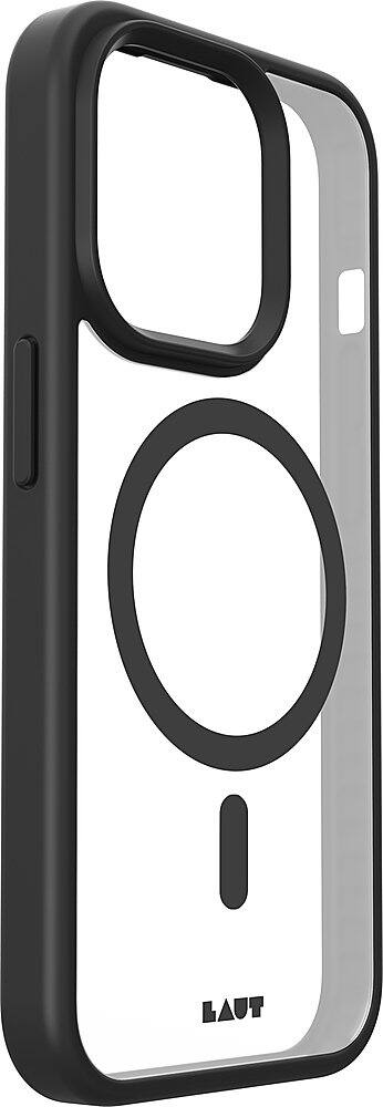 Angle. LAUT - Huex Protect Case with MagSafe for Apple iPhone 15 Plus - Black.