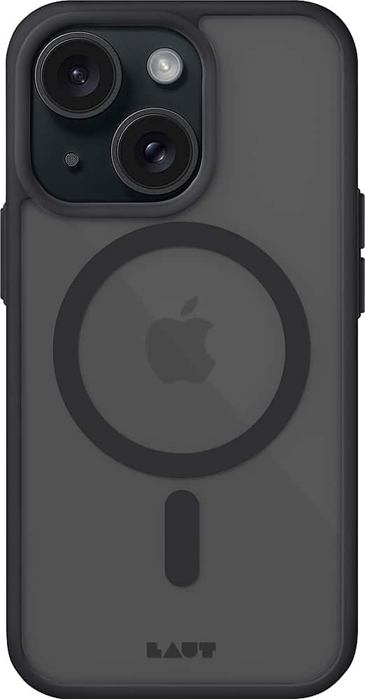 Front. LAUT - Huex Protect Case with MagSafe for Apple iPhone 15 Plus - Black.