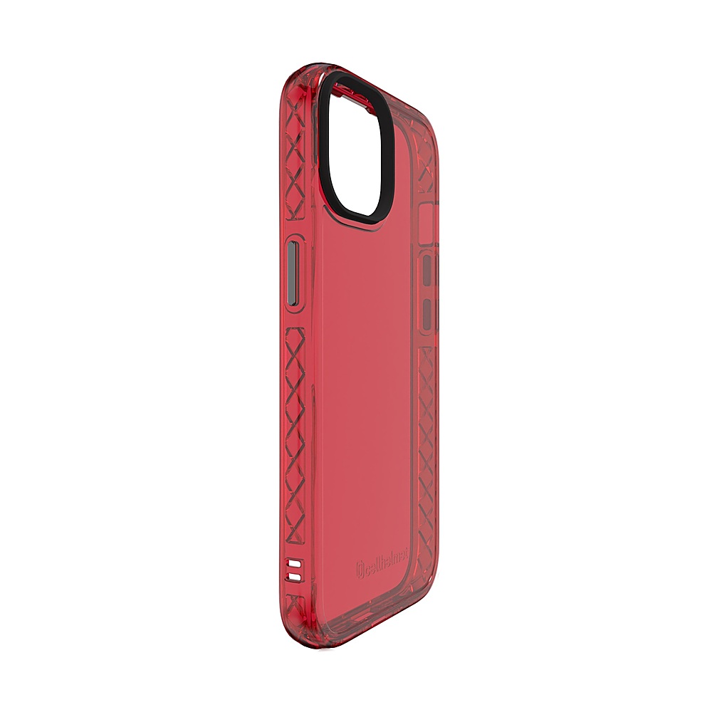 Left View: Cellhelmet - Altitude X Series Case for Apple iPhone 15 - Scarlett Red